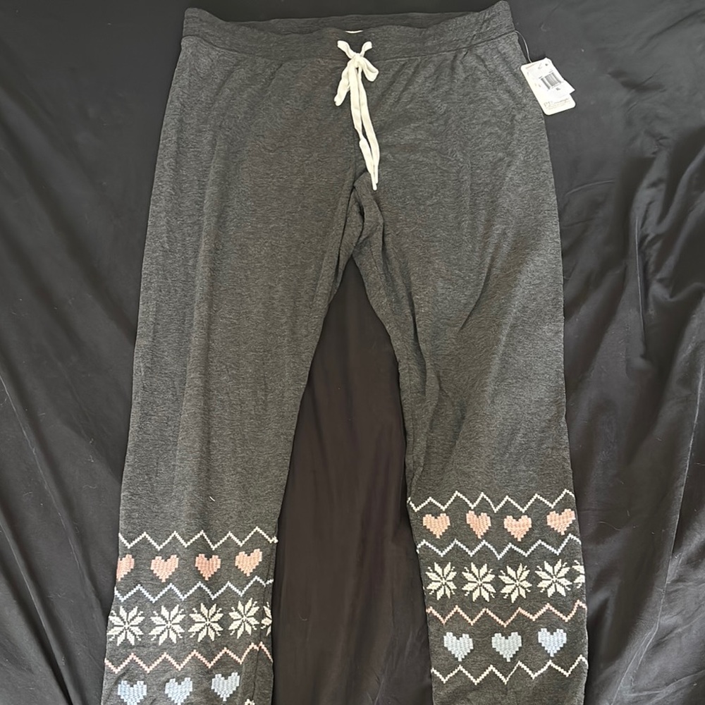 P.J. Salvage Gray and White Nordic Joggers